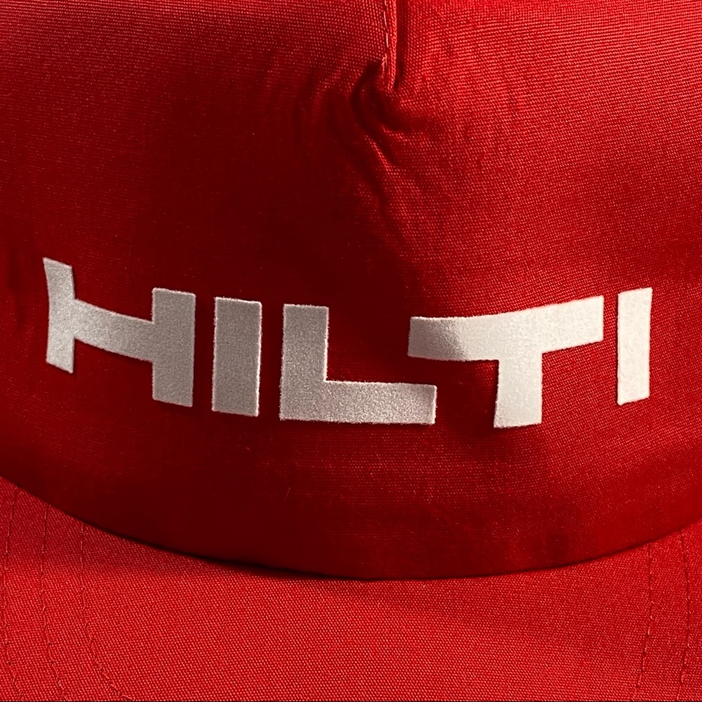 Vintage Hilti Red Hat Trucker Snapback Cap Adjustable; KP Caps; Cotton Polyester - Picture 4 of 11